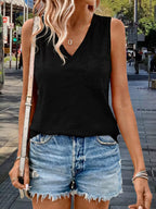 Casual V-neck Pocket Tank (15)