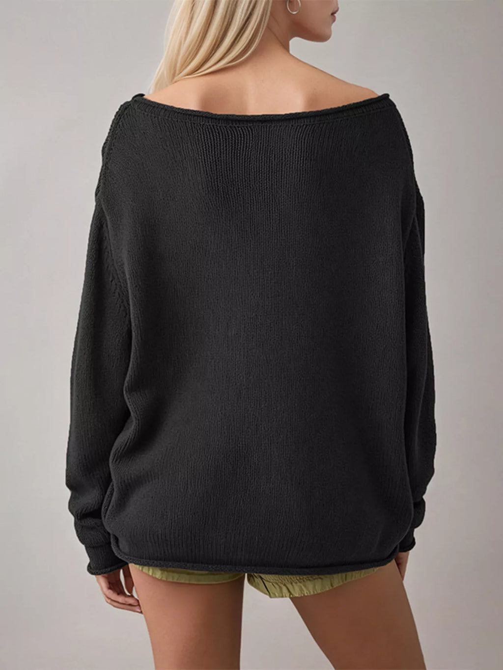 Casual Striped Boat Neck Sweater (8)