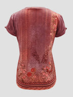 Printed Round Neck Short Sleeve T-shirt (5)
