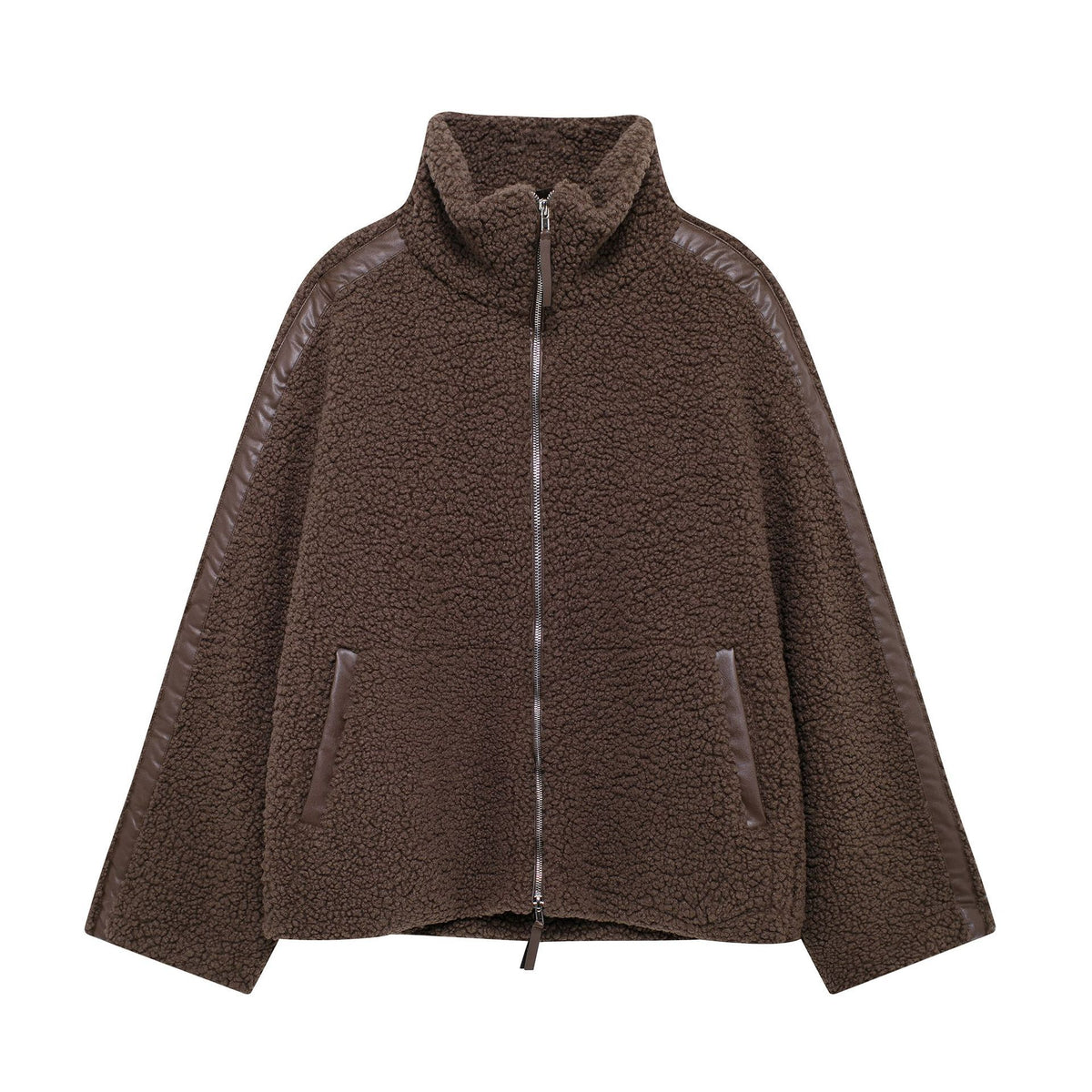 Lamb Wool Turtleneck Woolen Coat variant CJQB193250713MN|CJQB193250714NM|CJQB193250715OL|CJQB193250716PK