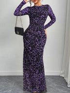 Leopard Ruched Bodycon Maxi Dress (15)