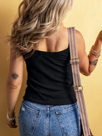Full Size Ribbed Button Front Tie Hem Cami Tank Top Plus (8)