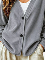 Casual Corduroy Button-up Cardigan (10)