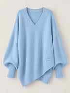 Full Size V-neck Oversized Batwing Sleeve Sweater Plus (9)
