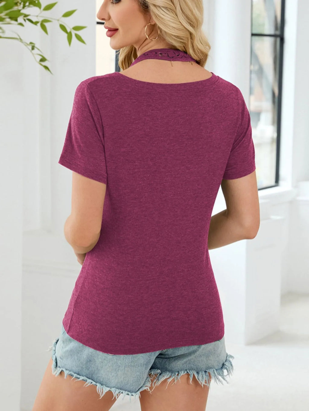 Lace Detail Short Sleeve T-shirt (8)