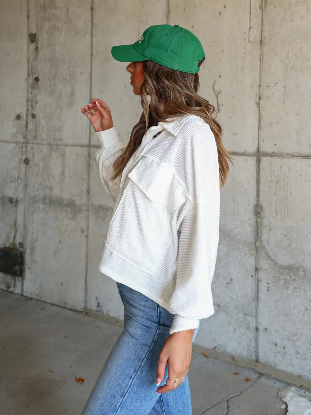 Ribbed Collared Neck Button Up Jacket (14)