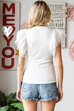 Polka Dot Flutter Sleeve Top (14)