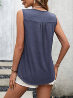 Lace Contrast Scoop Neck Tank (3)