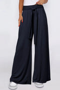 Tied Wide Leg Pants Pockets