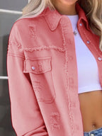 Distressed Denim Jacket Frayed Edges (6)