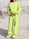 Round Neck Long Sleeve Top Elastic Waist Pants Set (6)
