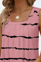 Printed Square Neck Curved Hem Tank (21)