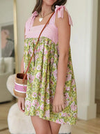 Printed Tie Shoulder Mini Cami Dress (10)