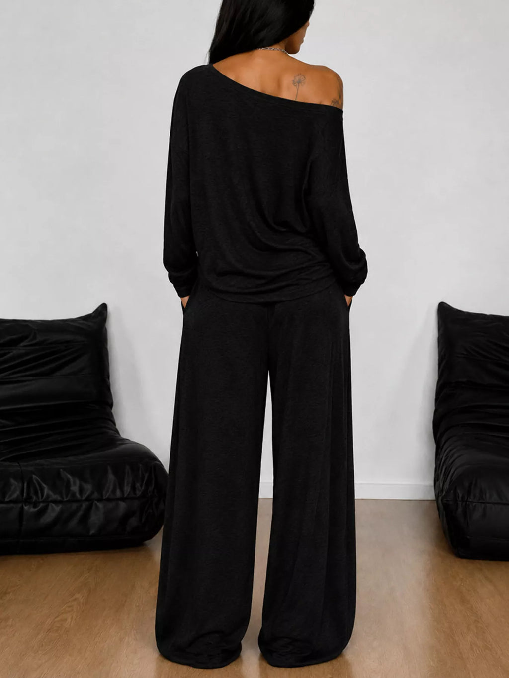 Full Size One-shoulder Top Drawstring Pants Set Plus (20)
