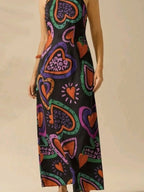 Printed Sleeveless Maxi Dress (6)