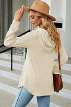 Decorative Button Drawstring Long Sleeve Hoodie (27)