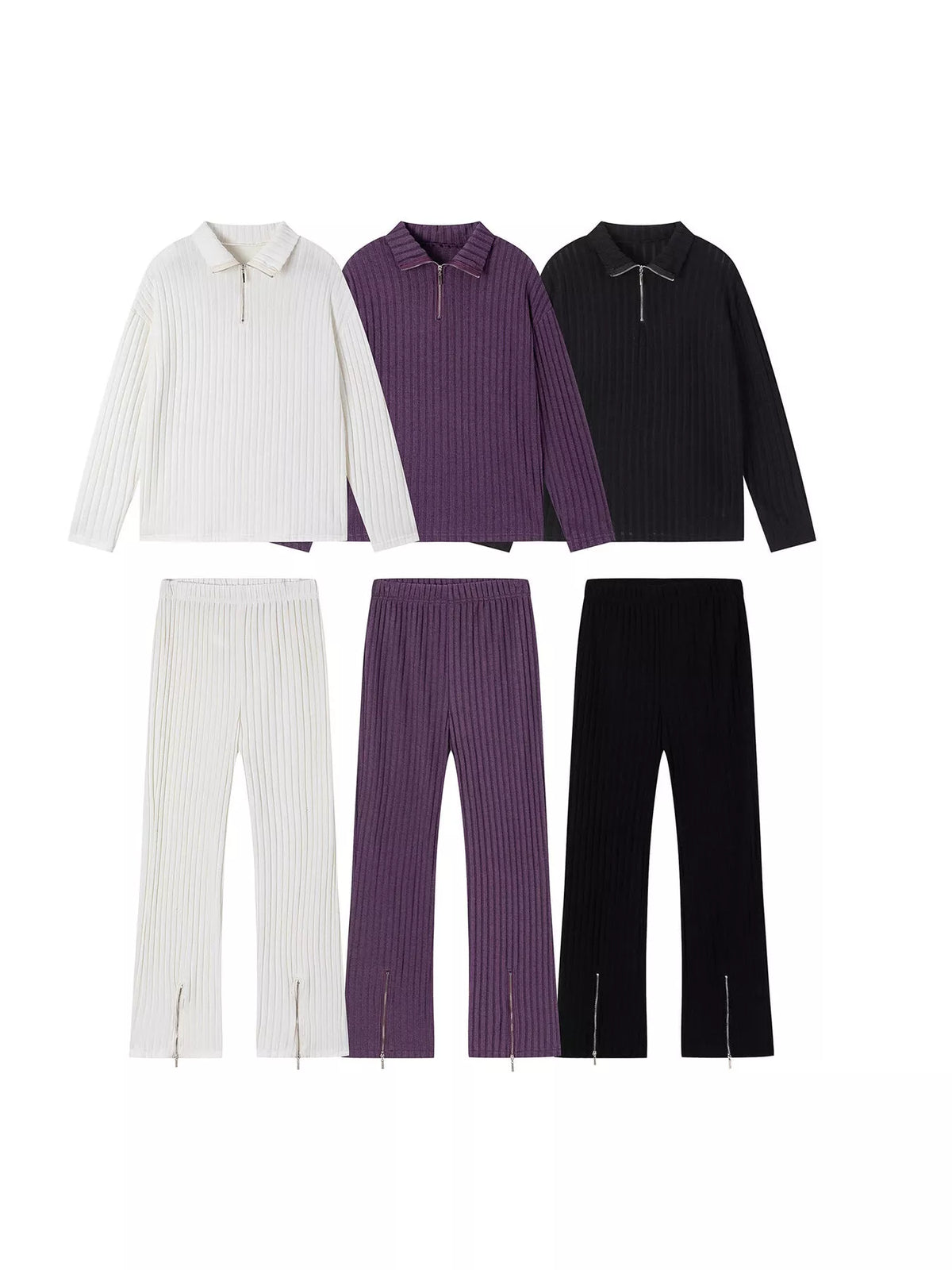 Ribbed Knit Top Pants Set (26)