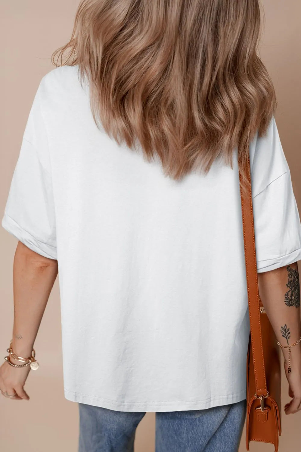 Loose Half Sleeve Hi Low Hem T Shirt (11)
