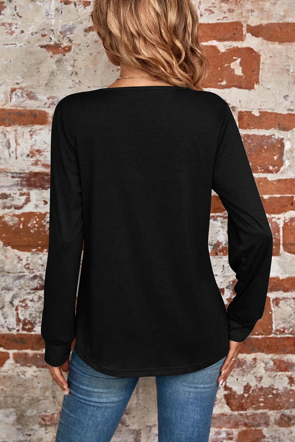 Ruched Square Neck Long Sleeve T-shirt (9)