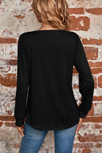 Ruched Square Neck Long Sleeve T-shirt (9)