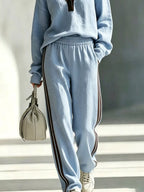 Long Sleeve Top Side-striped Joggers Set (3)