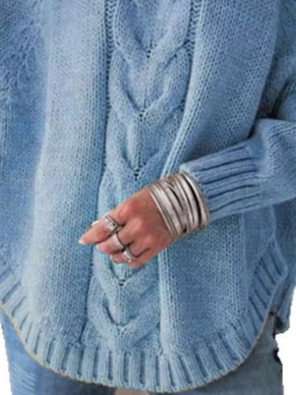 Cable-knit Long Sleeve Sweater (15)