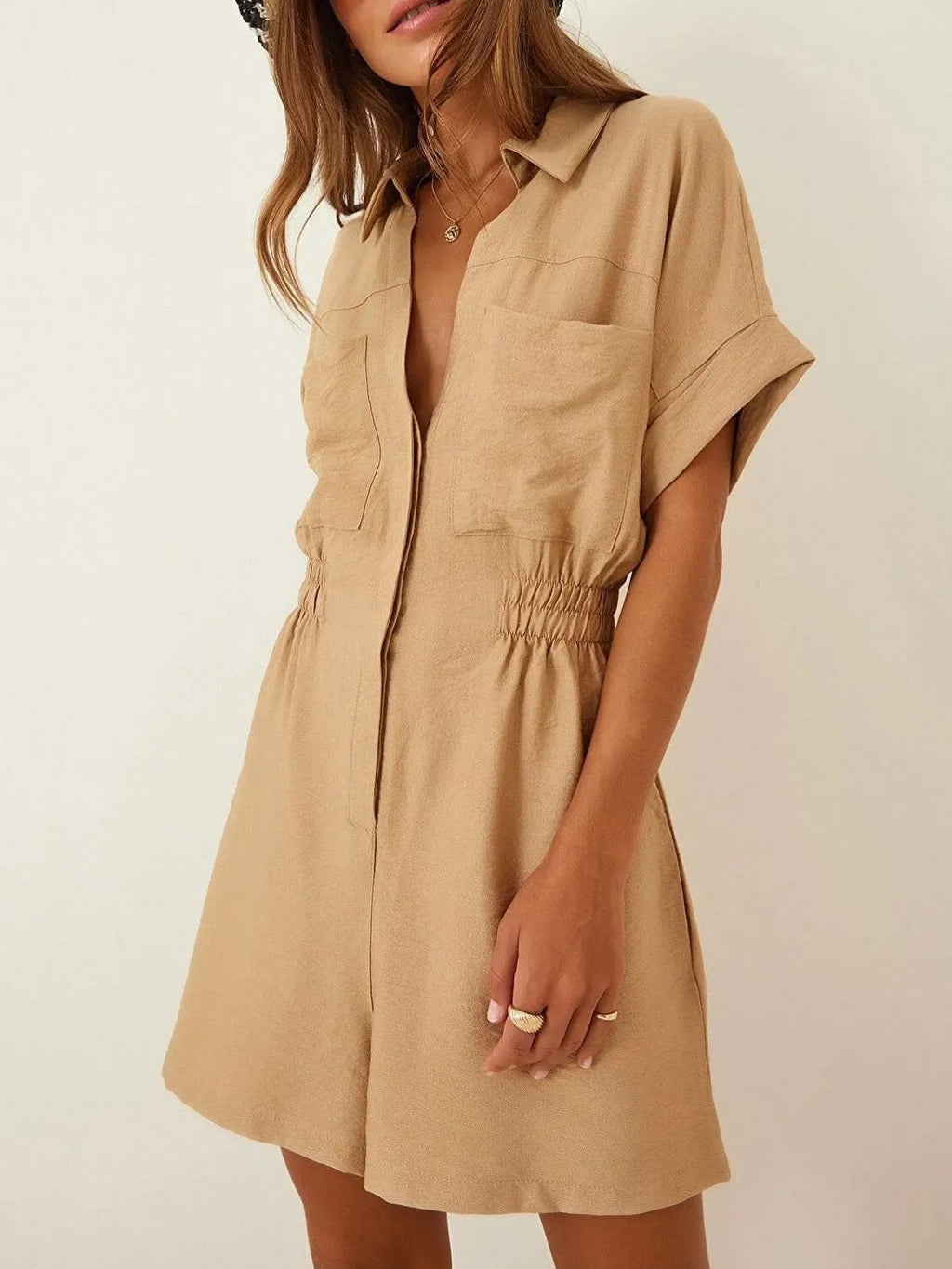 Johnny Collar Short Sleeve Romper (2)
