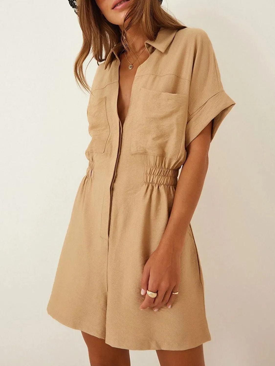 Johnny Collar Short Sleeve Romper (2)