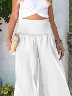 Wide-leg Smocked Waist Pants (2)