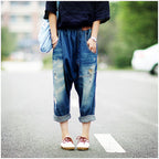 Baggy Pants Big Crotch Loose Hole Irregularly Slimming photo 2