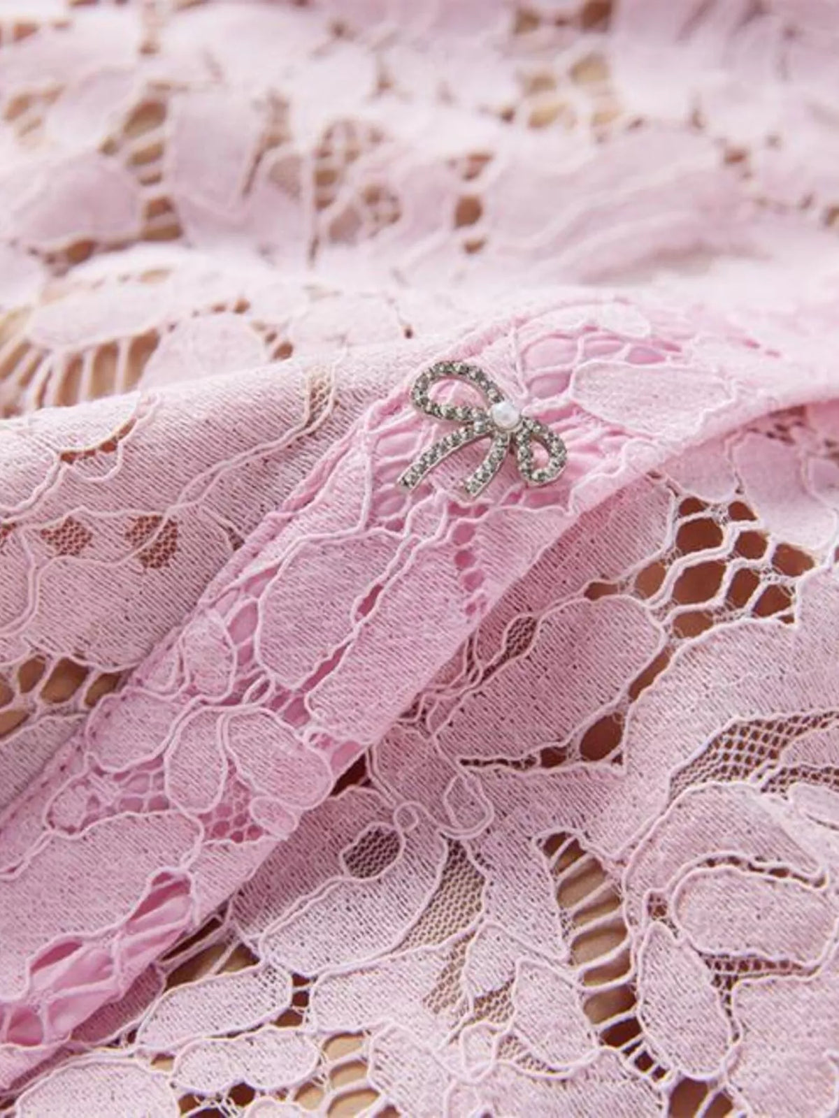 Lace Short Sleeve Mermaid Dress (15)