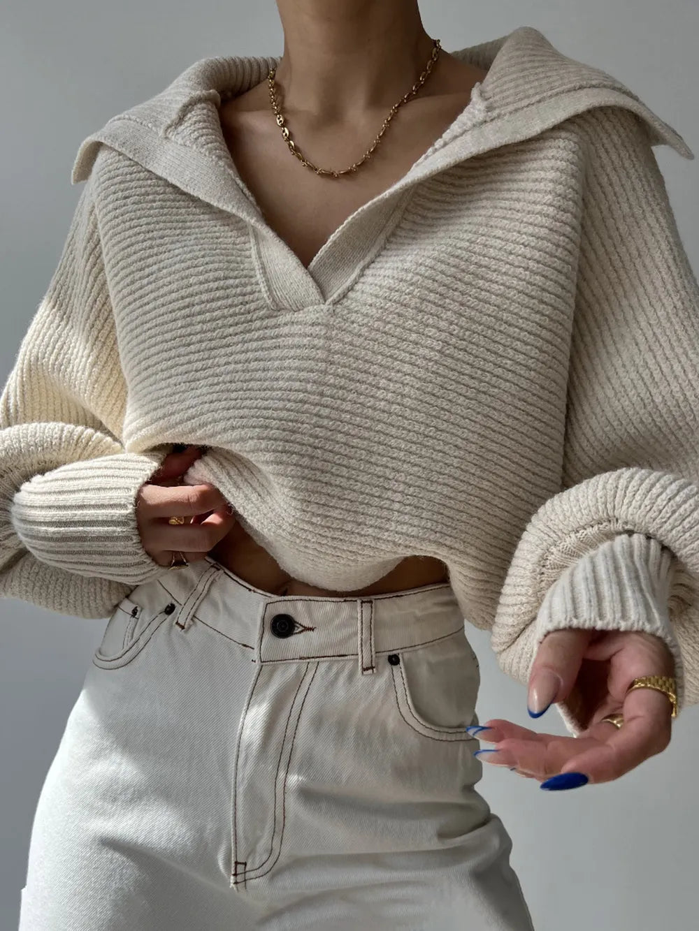 Johnny Collar Long Sleeve Sweater (4)