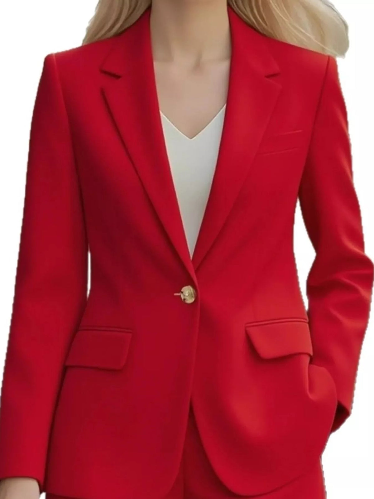 Lapel Collar One Button Blazer (10)