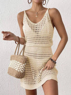 Crochet Sleeveless Knit Cover Up Dress (5)