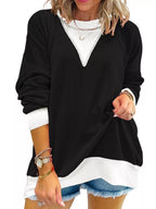 Two-tone Ribbed Knit Sweatshirt (10)