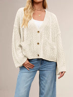 Cable Knit Button-down Cardigan (24)