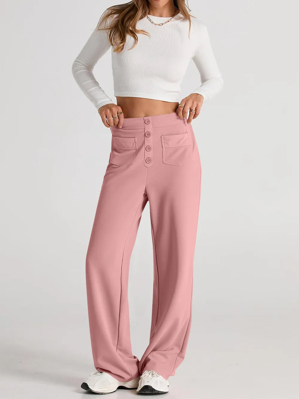 High Waist Wide Leg Pants (34)