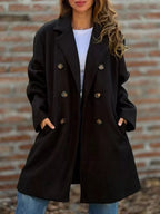 Full Size Double-breasted Lapel Collar Coat Plus (6)