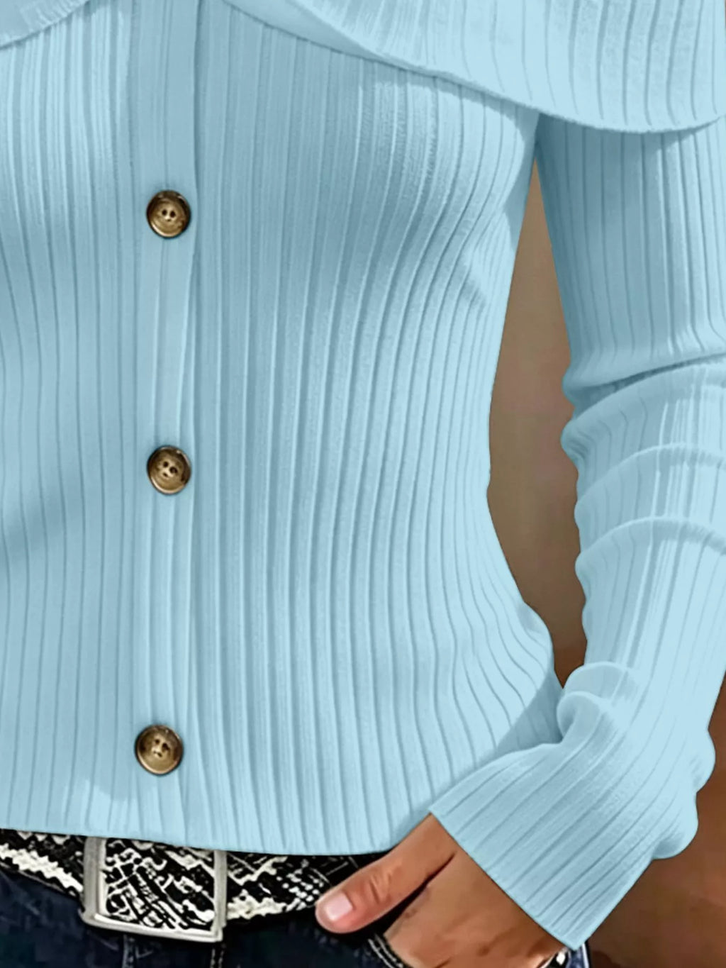 Cold Shoulder Ribbed Knit Top (18)