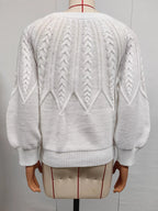 Cable-knit Round Neck Sweater (6)