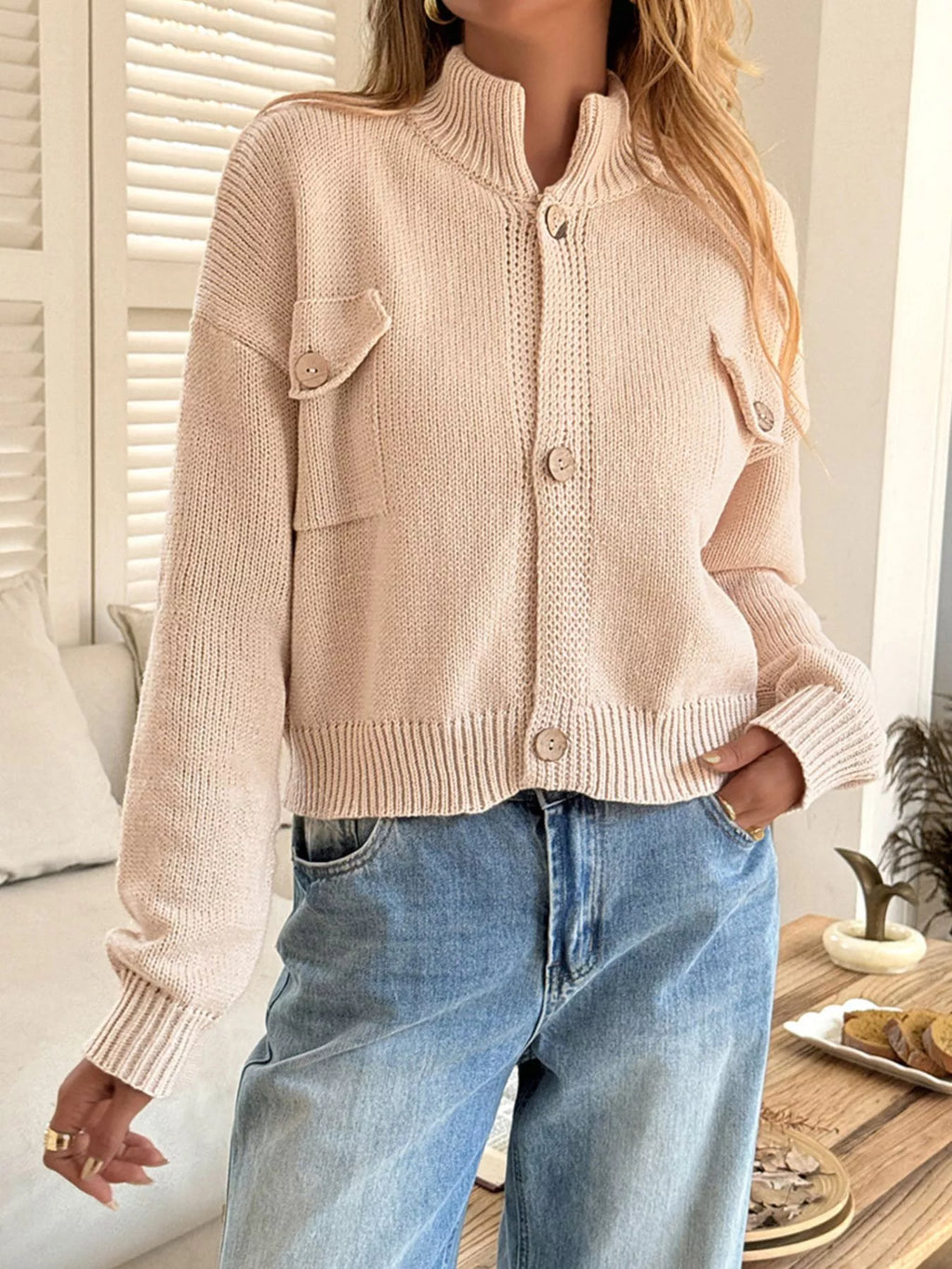 Button-down Knit Cardigan