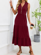 Sleeveless Notched Tiered Midi Dress (12)