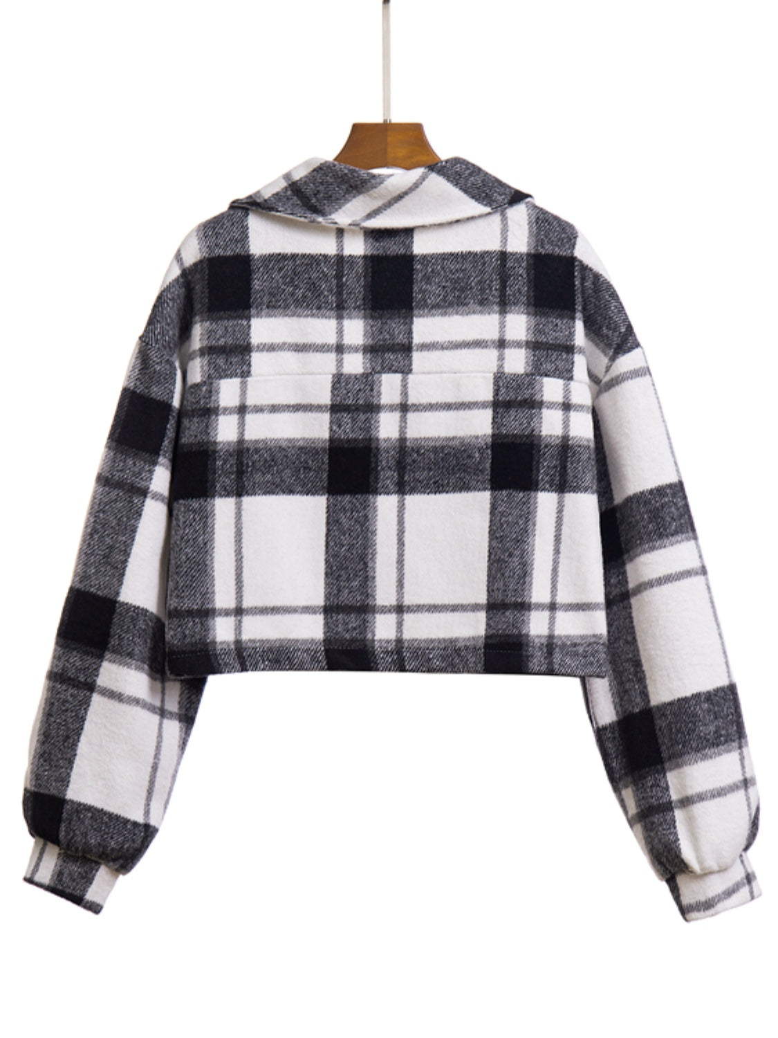 Plaid Button Front Jacket Pockets (10)