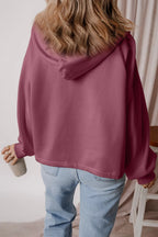 Pocketed Half Zip Dropped Shoulder Hoodie (18)