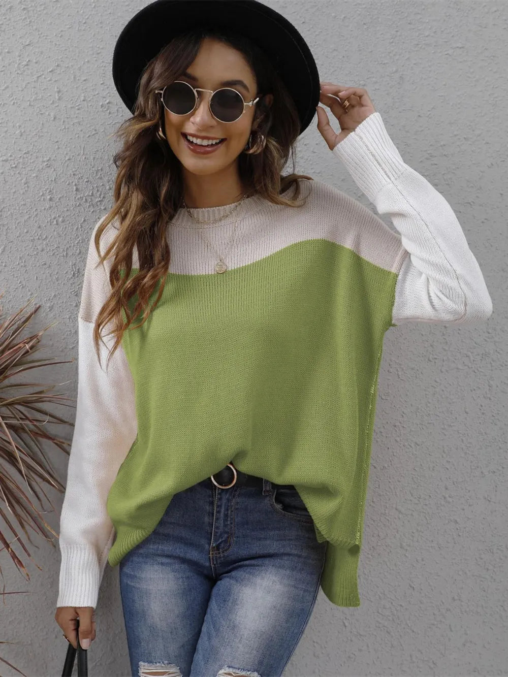 Block Round Neck Sweater (9)