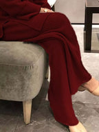 Full Size Ribbed Knit Relaxed Fit Top Pants Sweater Set Plus (15)