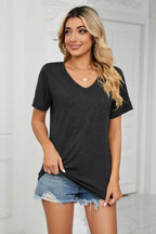 Short Sleeve V-neck T-shirt (9)