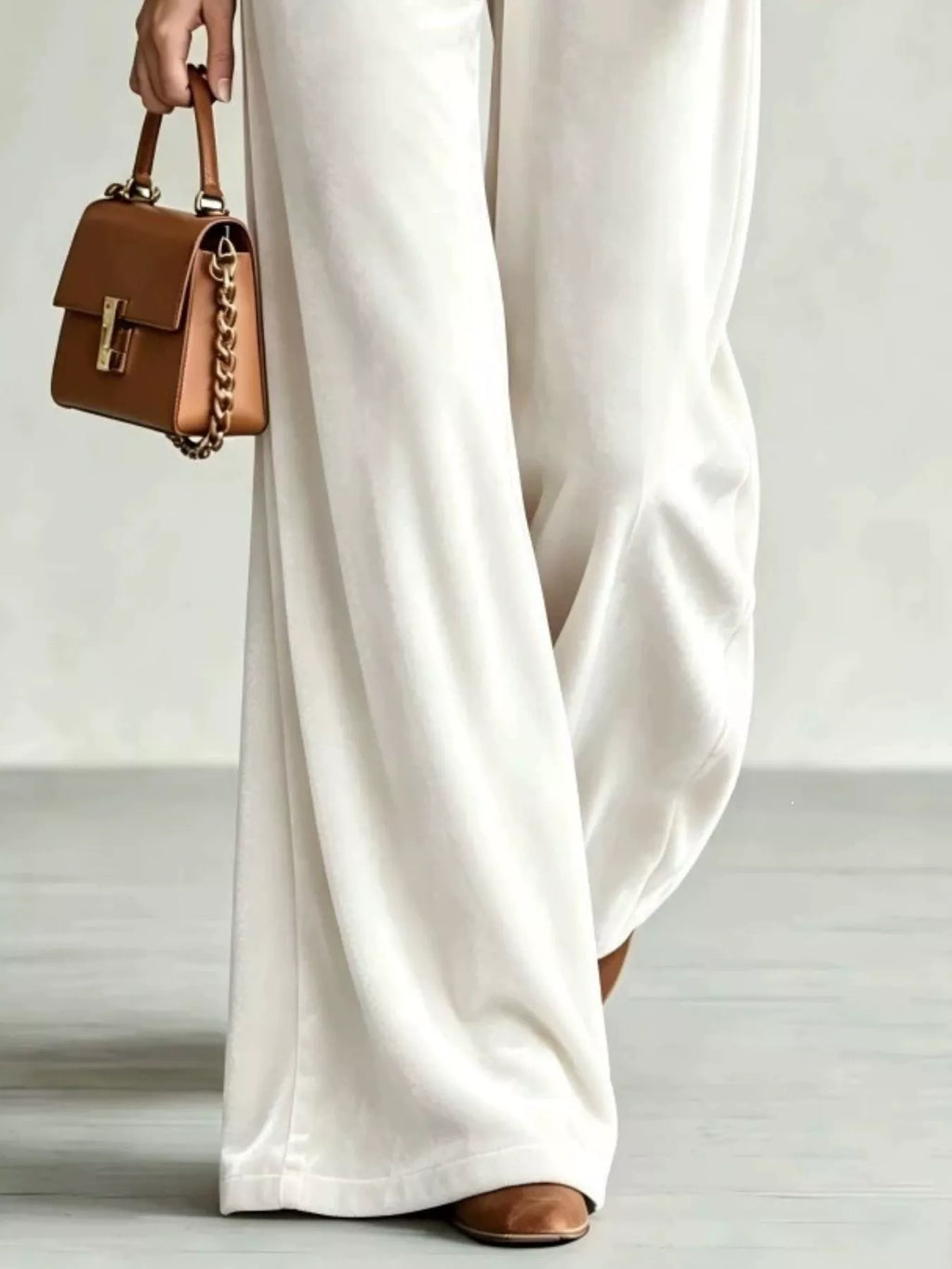 Velvet Wide-leg Pants Drawstring (4)