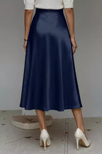 Satin A-line Midi Skirt (18)