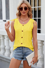 Eyelet Round Neck Wide Strap Tank (27)